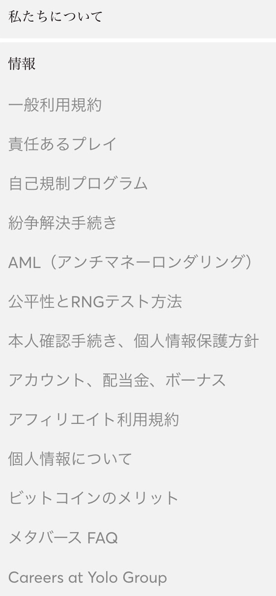 利用規約や個人情報保護について・ビットカジノ