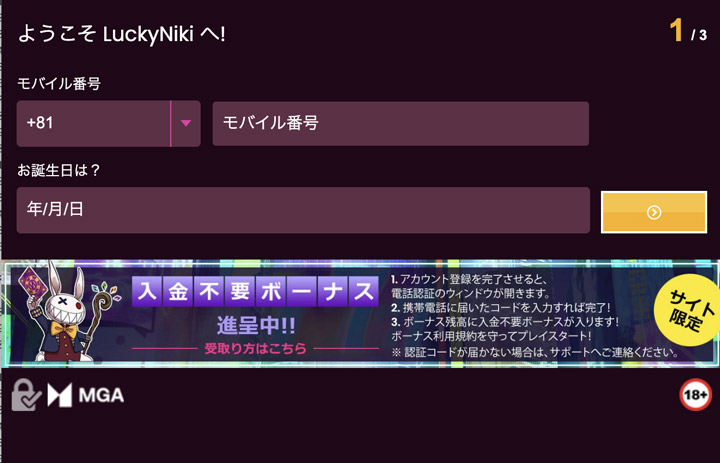 Lucky Niki 登録