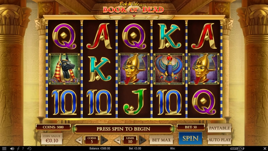 Book of Dead プレイ